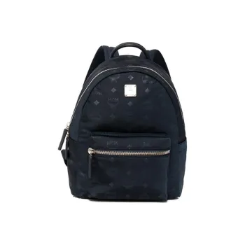 MCM Nylon Backpack Small Size Unisex Dark Blue