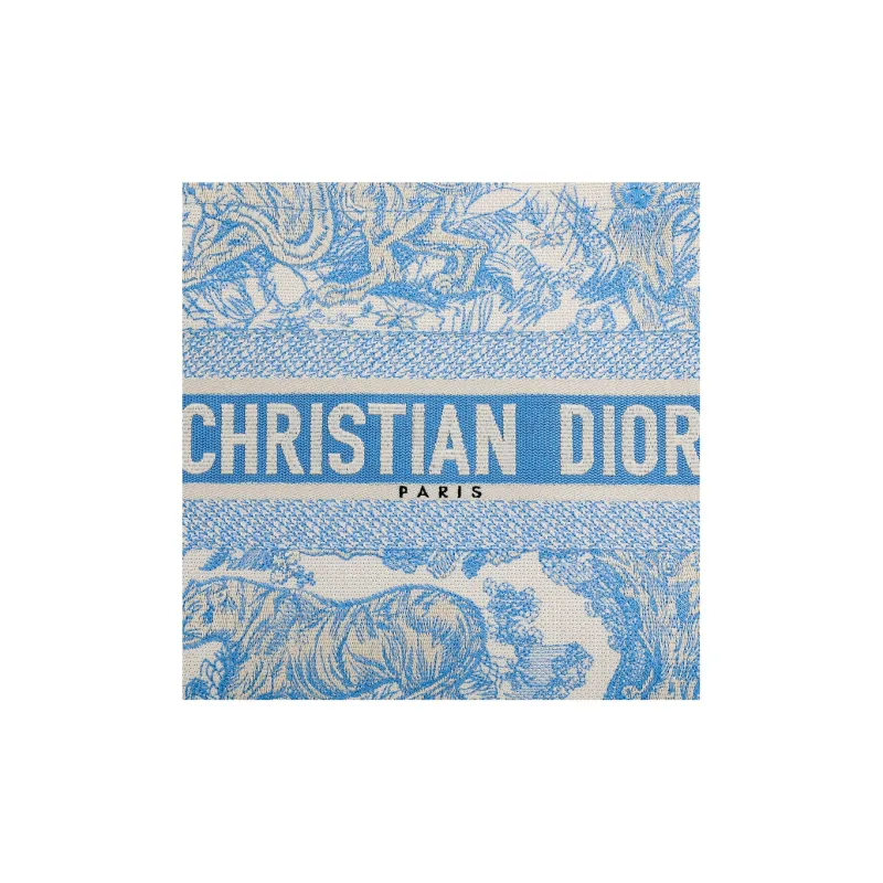 DIOR BookTote Canvas Canvas Bag Tote Bag Shopping Bag Handbag Medium Size Women's Cornflower Blue-4
