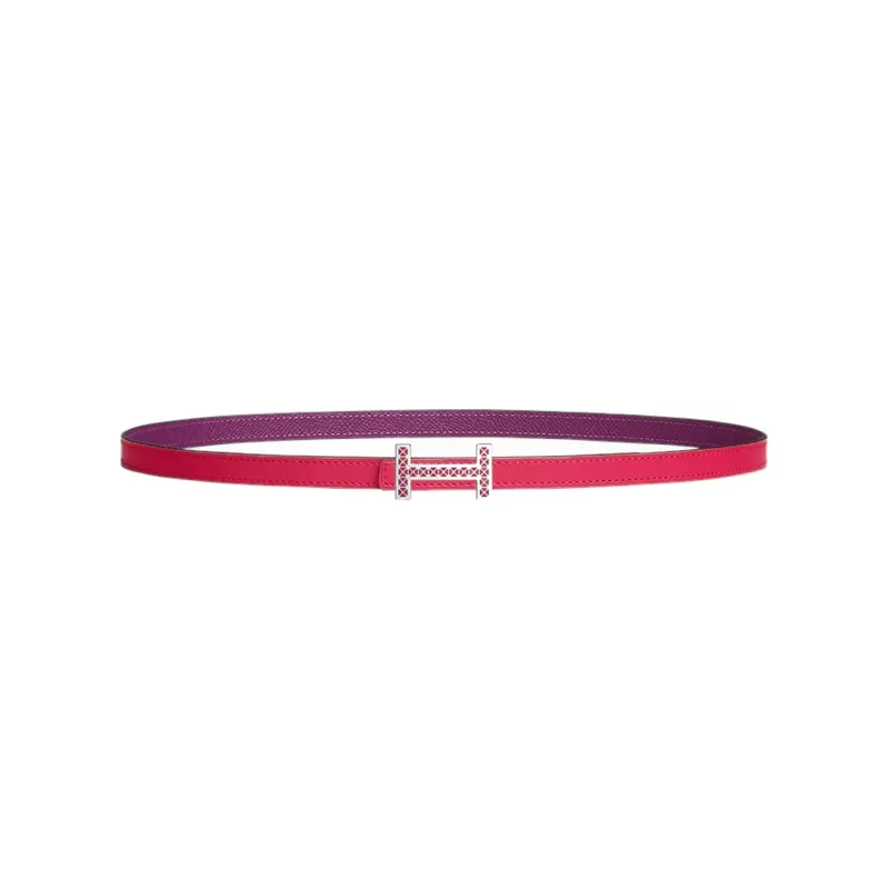 HERMES Leather Belts Women's Mexican Pink/Silver Lotus Purple-0