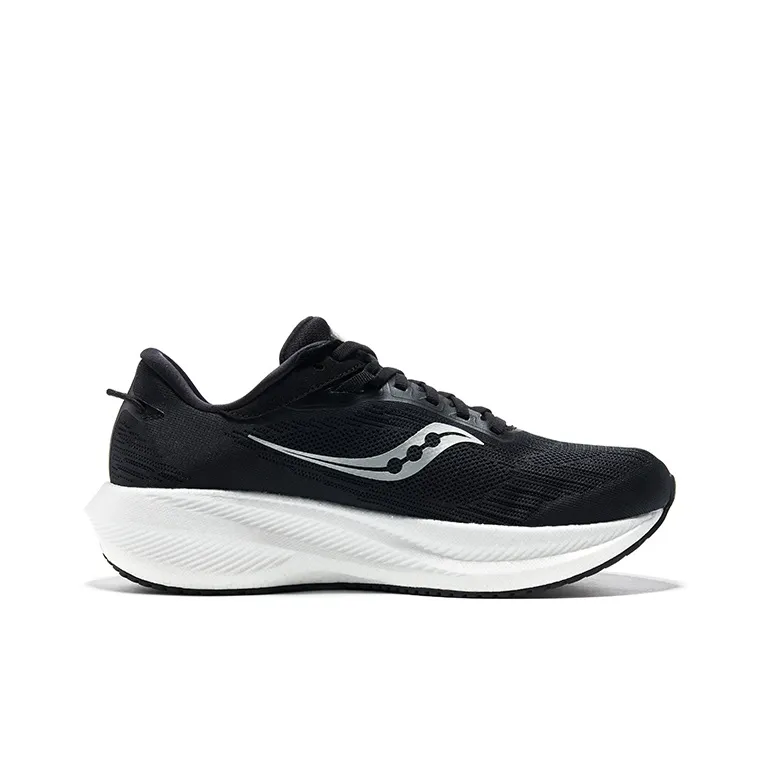 Saucony Triumph 21 Slip Resistant, Abrasion Resistant, Breathable Low Top Running Shoes Men's Black White Loose Fit-1