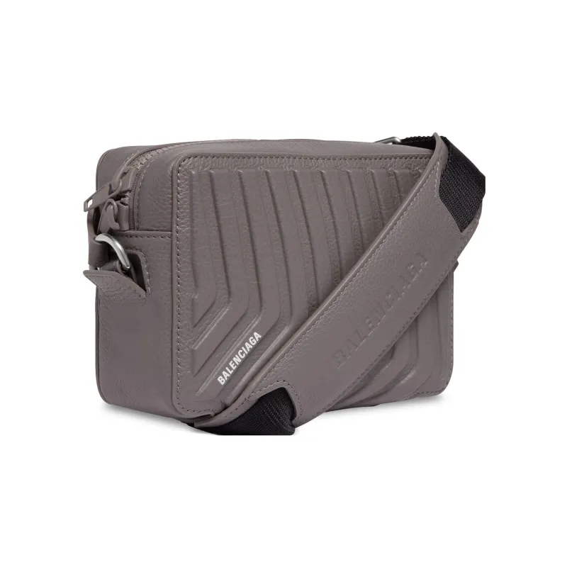 Balenciaga Car Grained Calfskin Camera Bag Shoulder Bag Crossbody Bag Men's Dark Gray-1