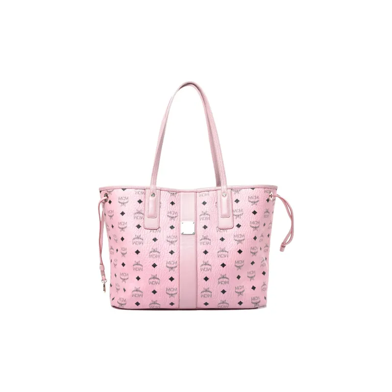 MCM Liz Visetos Canvas Tote Bag, Shopping Bag, Handbag, Shoulder Bag Medium Size Women's Pink-1