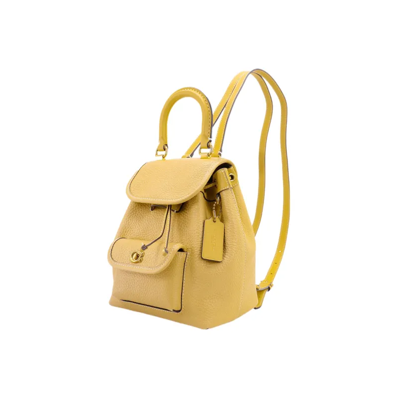 COACH Riya Cow Leather Backpack Medium Size Women's Yellow-1