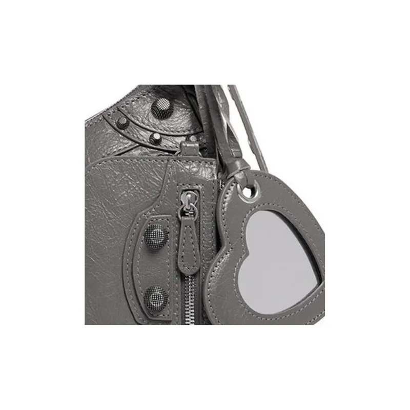 Balenciaga Le Cagole Lambskin Crossbody Bag Shoulder Bag Women's Dark Gray-4