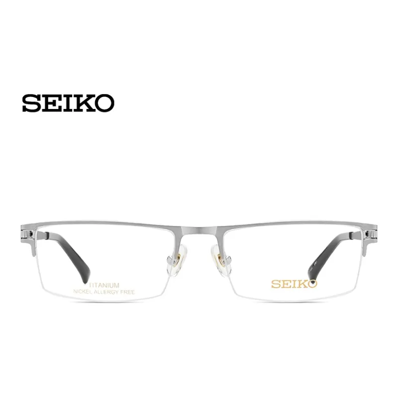 SEIKO Titanium Rectangular Eyeglass Frames Men's-4
