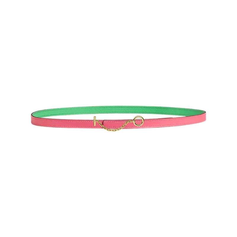 HERMES Carrousel Leather Belts Women's Pink-0