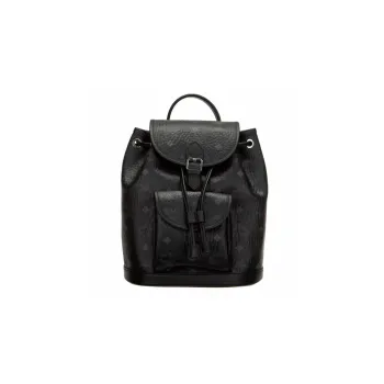 MCM Aren Canvas With Leather Backpack Mini Unisex Black