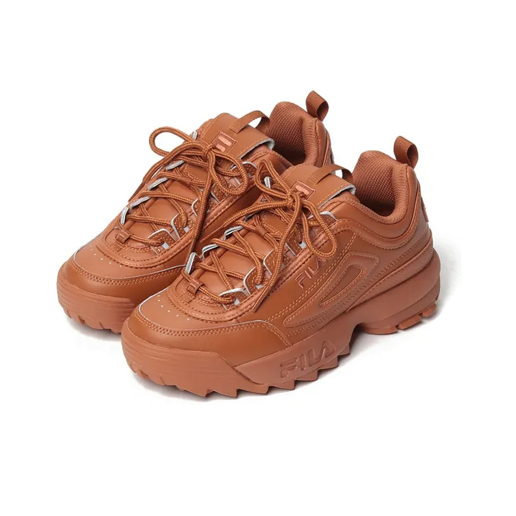 FILA Disruptor 2 Premium Anti-Slip Wear-Resistant Low-Top Casual Shoes Women's Brown-1