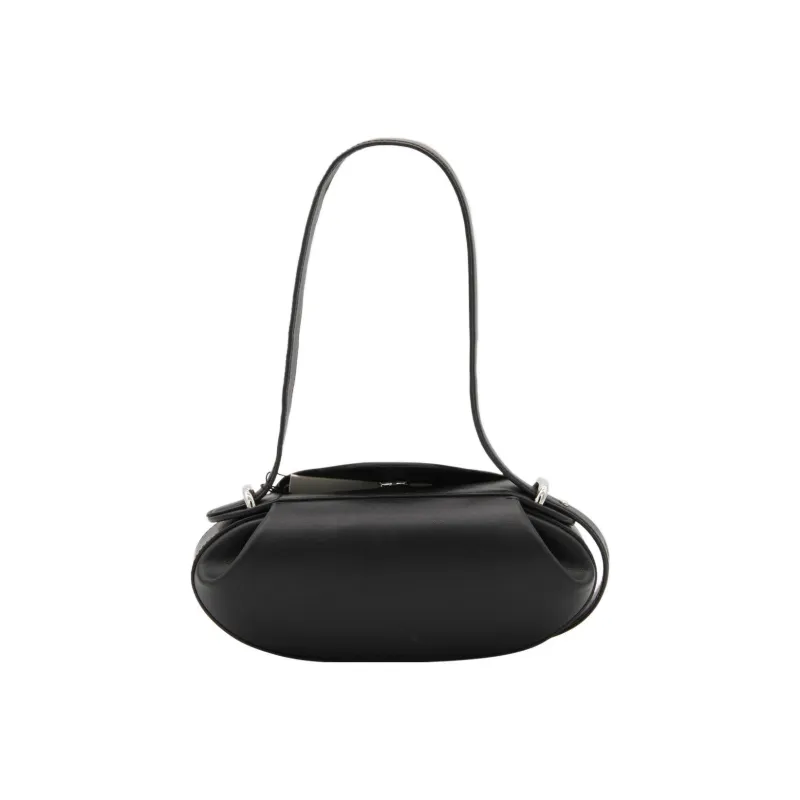 YUZEFI Leather Dinner Rolled Shoulder Bag, Crossbody Bag Women's Black-1