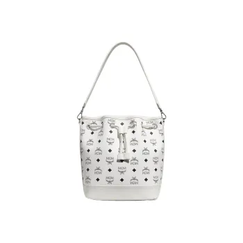 MCM Nappa Leather Combo Bag Coin Purse Bucket Bag Crossbody One Shoulder Handbag Large Size Women's Black White