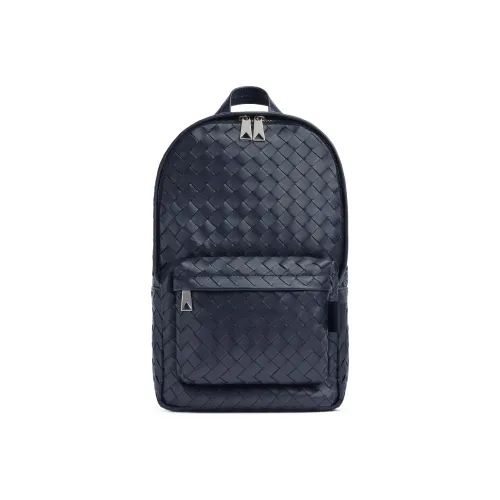 Bottega Veneta Cow Leather Backpack Small Size Men's Blue