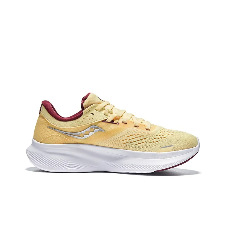 Saucony Ride 16 Shock Absorbers Low Top Marathon Running Shoes Women's Yellow-1