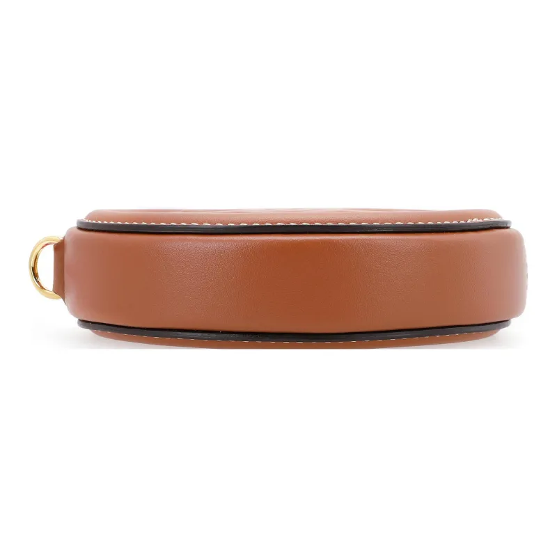 CELINE Cuir Triomphe Smooth Calf Leather Round Bag Clutch Coin Purse Extra Small Women's Tawny-1