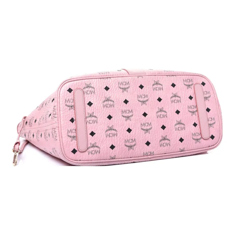 MCM Liz Visetos Canvas Tote Bag, Shopping Bag, Handbag, Shoulder Bag Medium Size Women's Pink-3