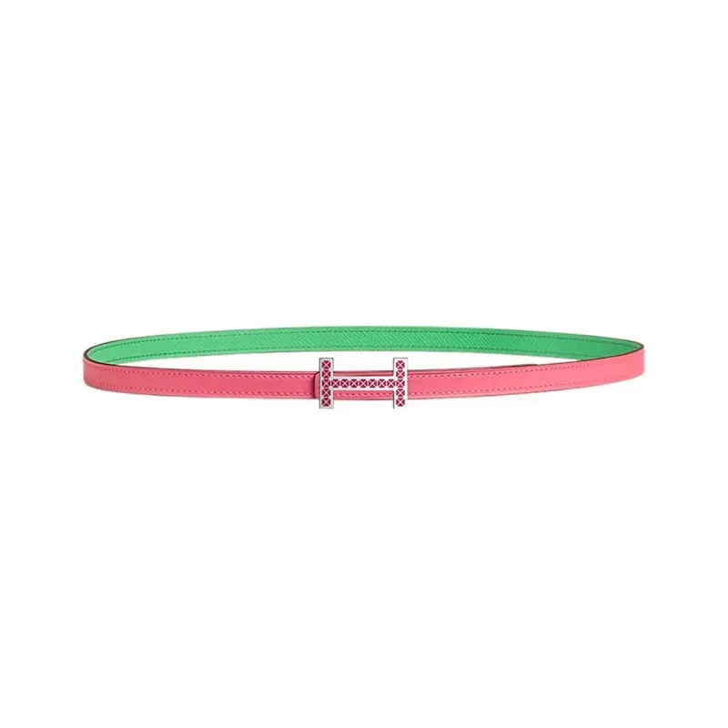 HERMES Iconic Focus Medor Laquee Double-Sided Smooth Buckle Women's Multicolor Width: 1.3cm-0