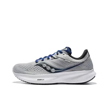 Saucony Ride 16 Cushioning, Abrasion Resistant, Slip Resistant Low Top Training Running Shoes Men's Gray Black