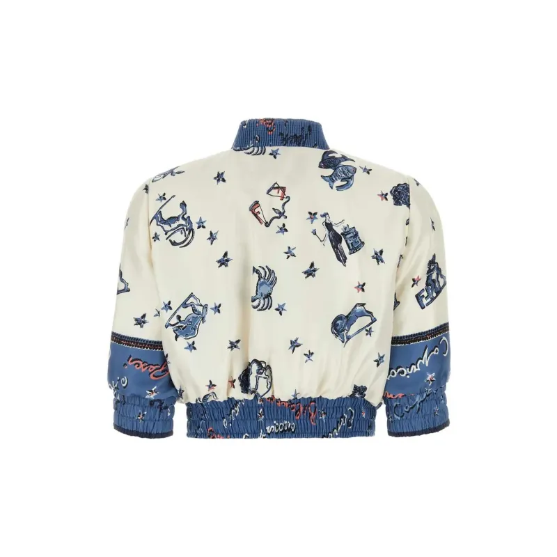 FENDI Astrology-motif Silk Bomber Jacket-1