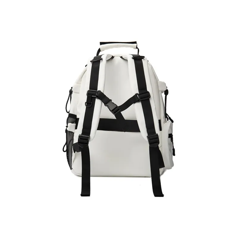 NOMK PU Laptop Bag, Travel Bag, Backpack Regular Unisex White-2