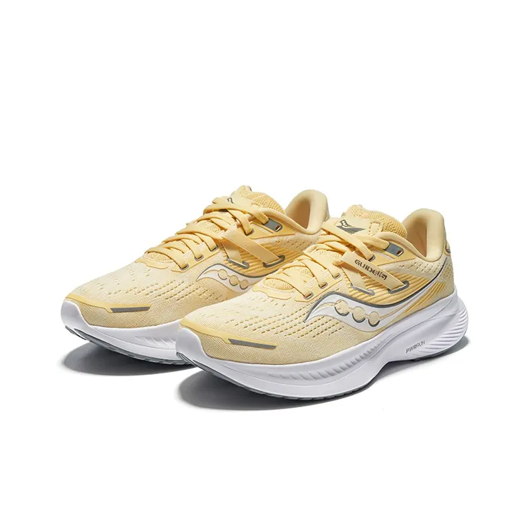 Saucony Guide 16 Slip Resistant Cushioning Low Top Marathon Running Shoes Women's Yellow-2