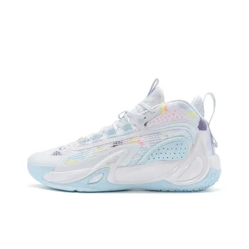 XTEP Non slip Wear resistant Shock Absorption Low Top Basketball Shoes Men's White Blue