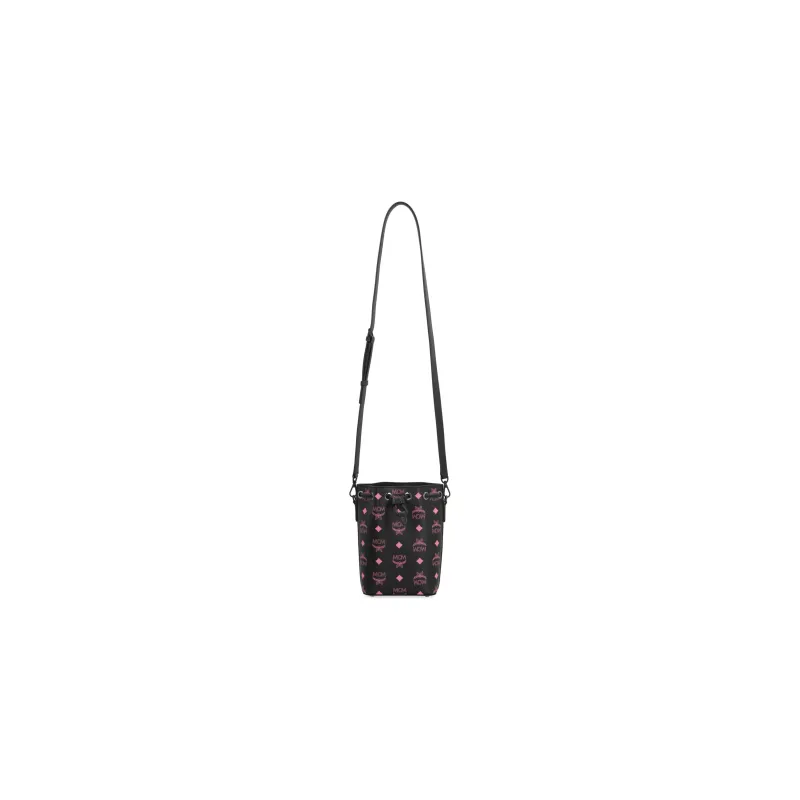 MCM Visetos Leather Bucket Bags Crossbody Bags Handbags Mini Women's Rose Red-3