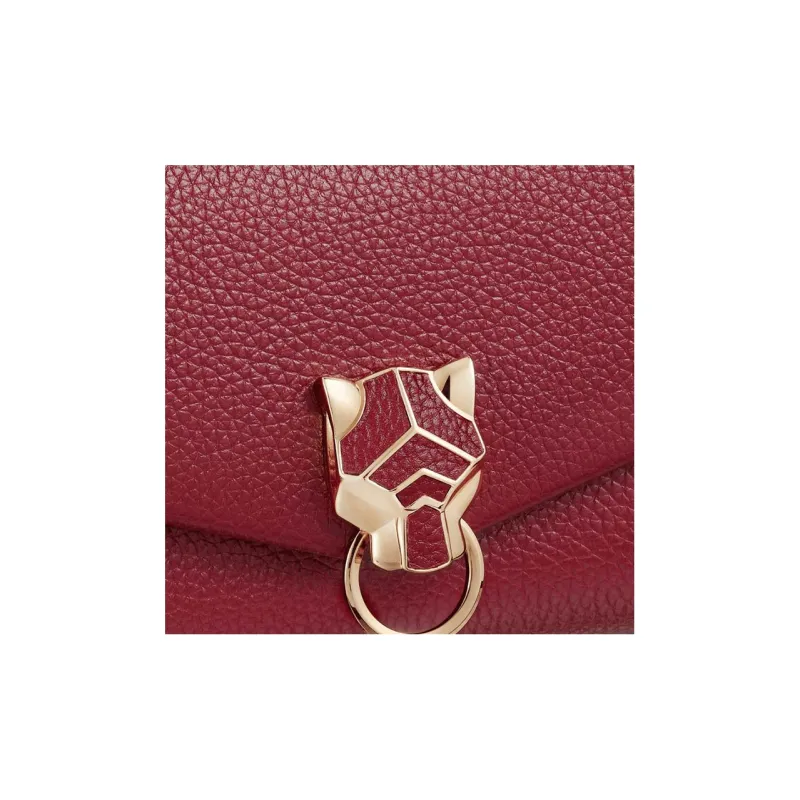 CARTIER PANTHÈRE Calfskin Shoulder Bag Crossbody Bag Extra Small Women's Burgundy-2