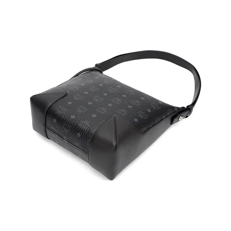 MCM Leather HOBO Shoulder Bag Regular Women's Black-2