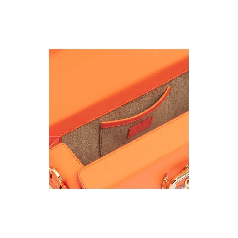 Lanvin Pencil Cow Leather Shoulder Bag Crossbody Bag Handbag Women's Bright Orange-6