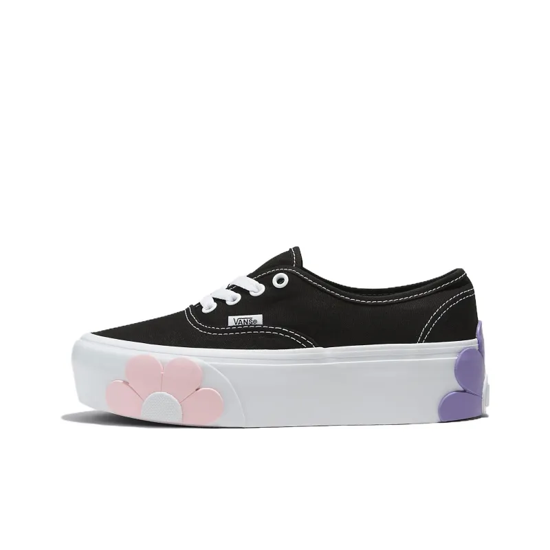 Vans Authentic Stackform Osf Anti Slip Wear Resistant Low Top Skateboard Shoes Unisex Black White Pink-0