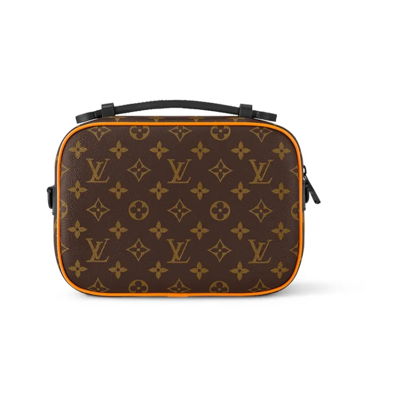 LOUIS VUITTON Coated Canvas Messenger Bag, Shoulder Bag, Crossbody Bag Regular Men's Brown/Orange-3