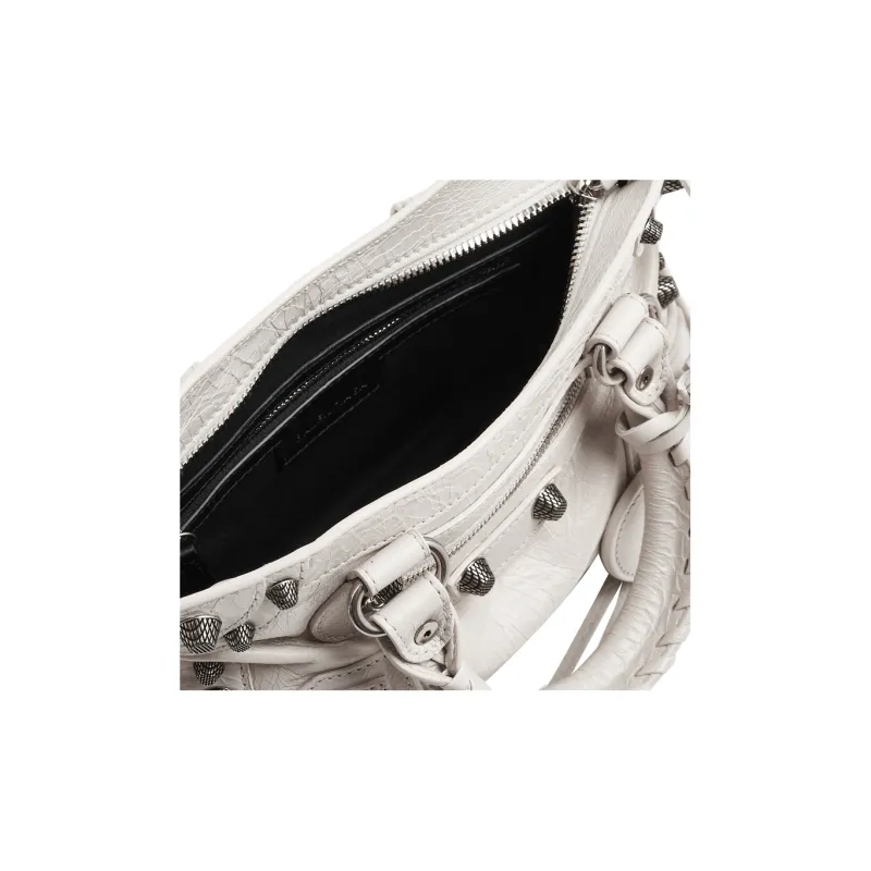 Balenciaga Neo Cagole Fine Grained Sheepskin Tote Bag, Shopping Bag, Handbag Small Size Women's White-6