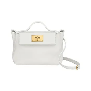 HERMES 24/24 Evercolor & Swift Calfskin Handbag, Shoulder Bag, Crossbody Bag Mini Women's White