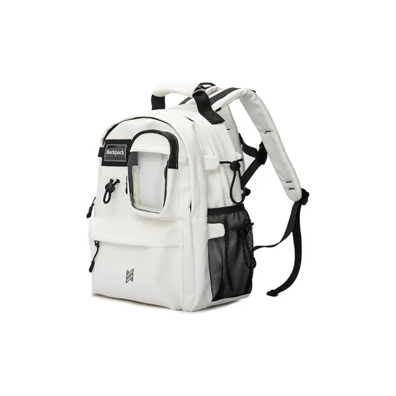 NOMK PU Laptop Bag, Travel Bag, Backpack Regular Unisex White-1