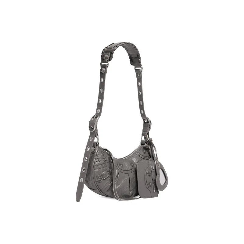 Balenciaga Le Cagole Lambskin Crossbody Bag Shoulder Bag Women's Dark Gray-1