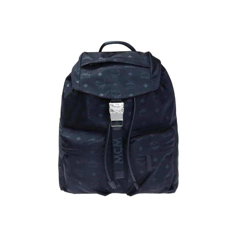 MCM Leather Backpack Unisex Blue-0