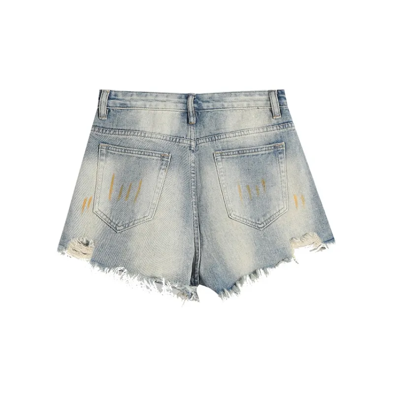 TWOPLUMGIRLS Denim Shorts Women's Vintage Blue-1