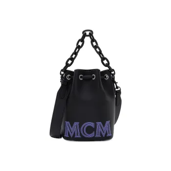 MCM Leather Bucket Bag, Shoulder Bag, Crossbody Bag, Handbag Mini Women's Black