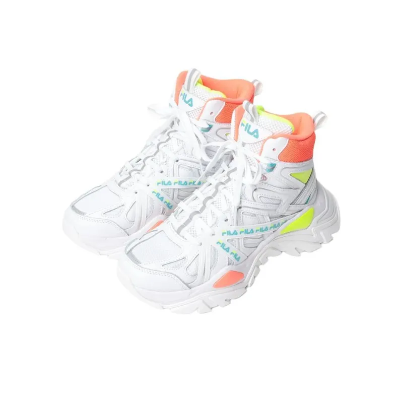 FILA ELECTROVE 2 HIGH Anti-Slip Wear-Resistant Mid-Top Casual Shoes Women's White-2