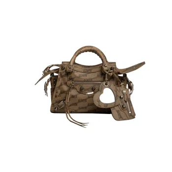 Balenciaga Neo Cagole Handbag Xs Bb Monogram Brown/Black