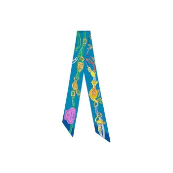 HERMES Brides De Gala Silk Scarves Unisex Blue