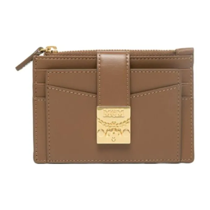 MCM Leather Card Holder Mini Women's Brown-0