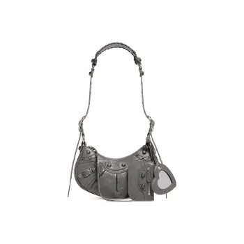 Balenciaga Le Cagole Lambskin Crossbody Bag Shoulder Bag Women's Dark Gray