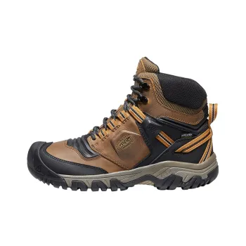 KEEN Ridge Fle MID WP Cushioning Anti Slip And Wear Resistant High Top Outdoor Shoes Hiking Hiking Shoes Men's Brown