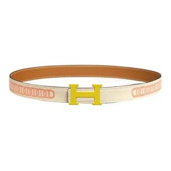 HERMES Leather Belts Women's White