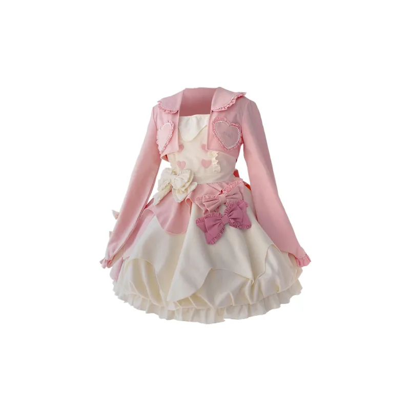 BAOLEGEMAO Long Sleeved Dresses Women's Pink White-1