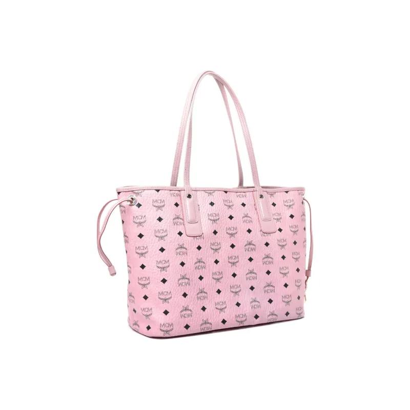MCM Liz Visetos Canvas Tote Bag, Shopping Bag, Handbag, Shoulder Bag Medium Size Women's Pink-2