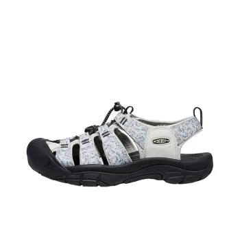 KEEN Newport Retro Breathable And Wear resistant River Trekking Shoes Men's Black/White/Printed Pattern