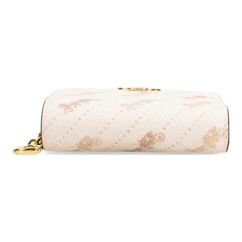 COACH Snap Wallet Canvas With Leather Card Holder Wallet Women's Ecru-2