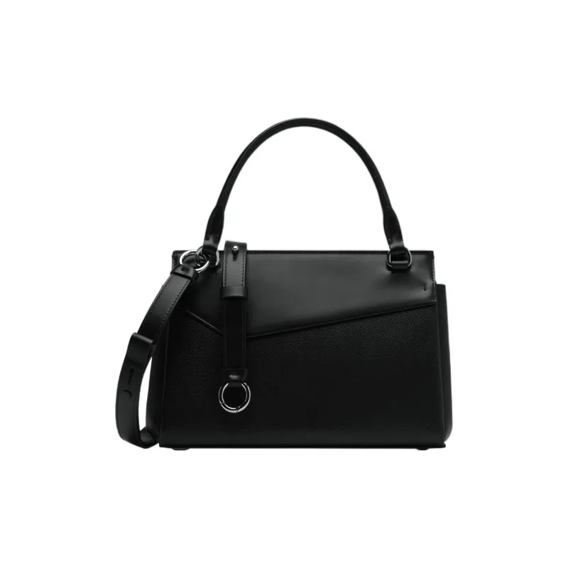 Maison Margiela Snatched Calfskin Shoulder Bag Crossbody Bag Handbag Small Size Women's Black-0