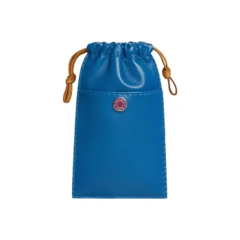 HERMES Pilo Milo Lambskin Swift Calfskin Cell Phone Pouch Women's French Blue/Beige/French Blue/Silver Orchid Purple